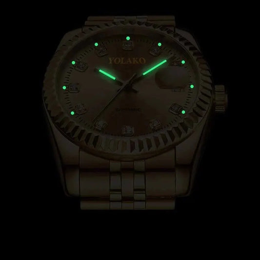 YOLAKO Diamond Calendar Men’s Luxury Quartz Watch