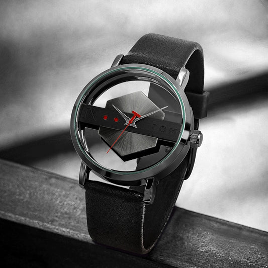 TOMI T100 – Minimalist Leather Quartz Watch for Men