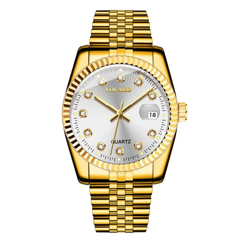 YOLAKO Diamond Calendar Men’s Luxury Quartz Watch