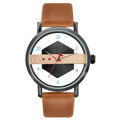 TOMI T100 – Minimalist Leather Quartz Watch for Men