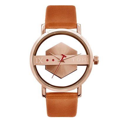 TOMI T100 – Minimalist Leather Quartz Watch for Men