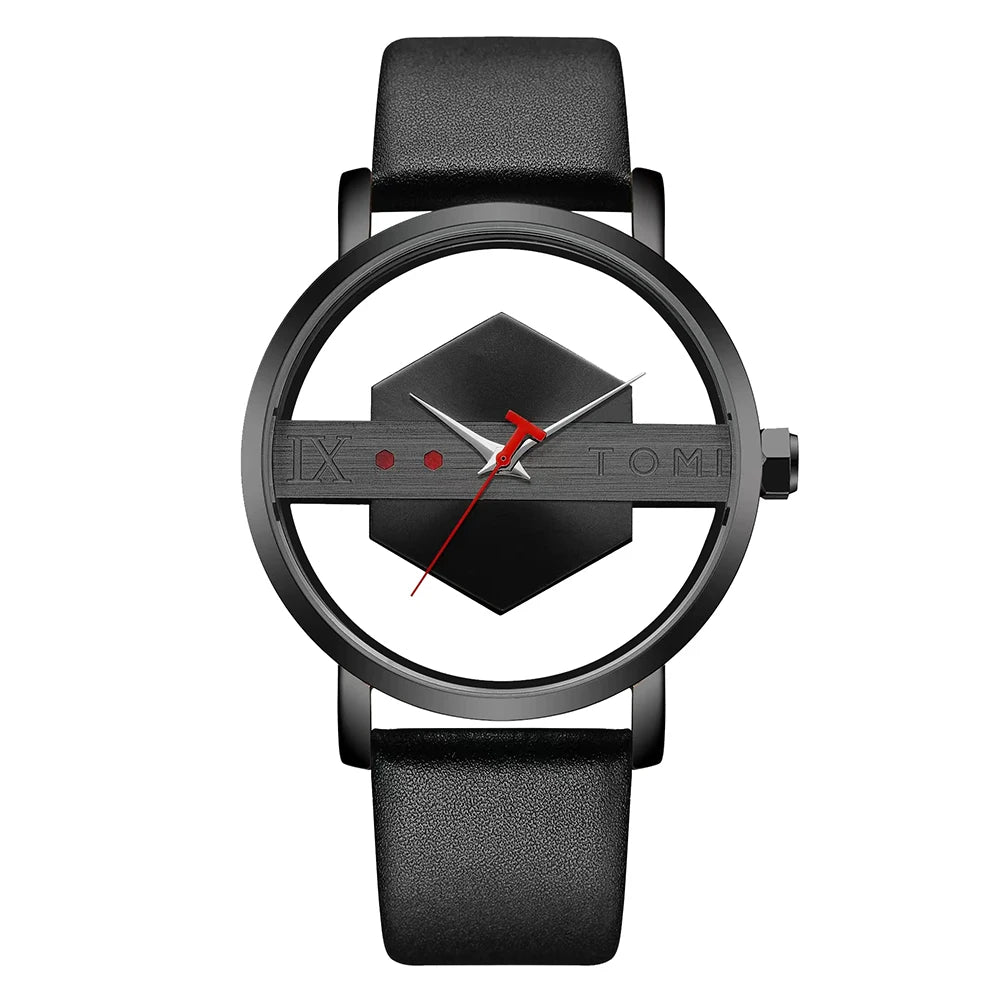 TOMI T100 – Minimalist Leather Quartz Watch for Men