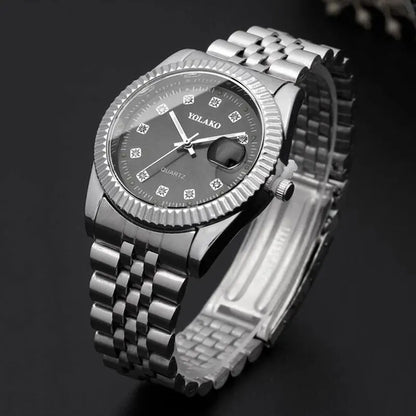 YOLAKO Diamond Calendar Men’s Luxury Quartz Watch
