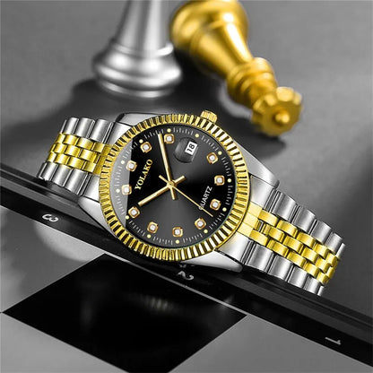 YOLAKO Diamond Calendar Men’s Luxury Quartz Watch