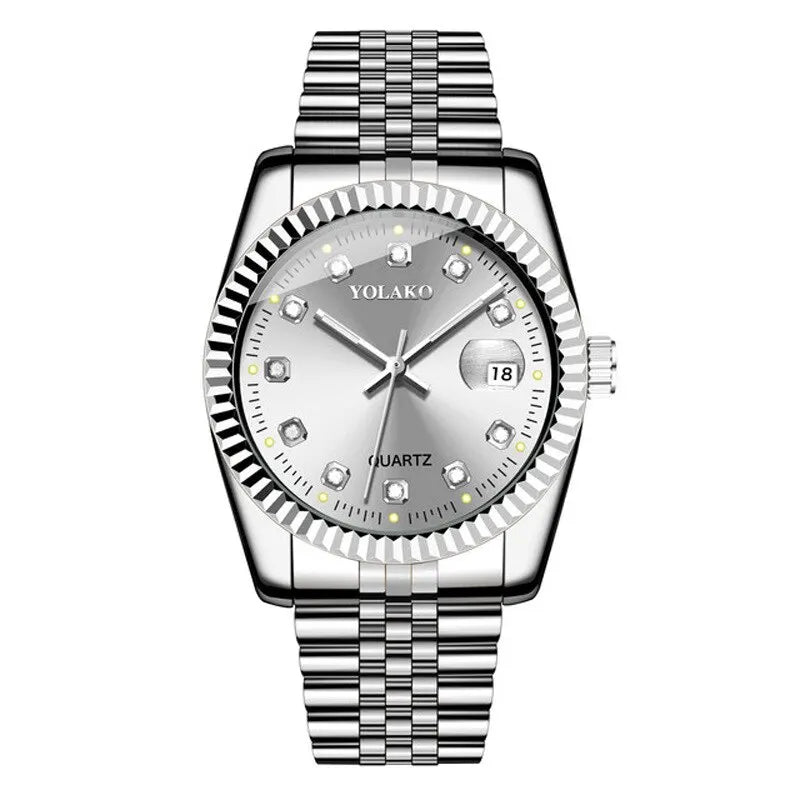 YOLAKO Diamond Calendar Men’s Luxury Quartz Watch