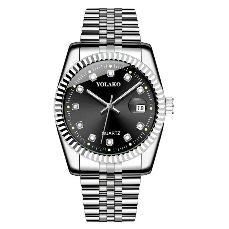 YOLAKO Diamond Calendar Men’s Luxury Quartz Watch
