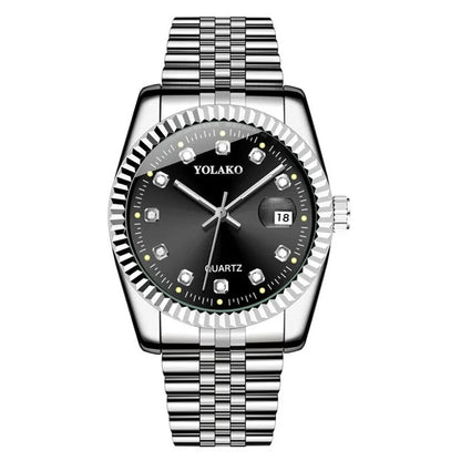 YOLAKO Diamond Calendar Men’s Luxury Quartz Watch