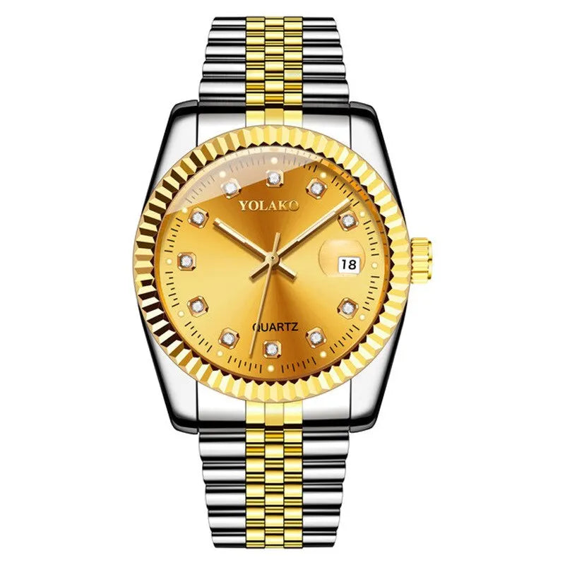YOLAKO Diamond Calendar Men’s Luxury Quartz Watch