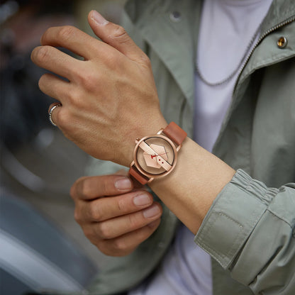 TOMI T100 – Minimalist Leather Quartz Watch for Men