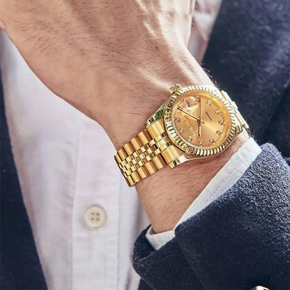 YOLAKO Diamond Calendar Men’s Luxury Quartz Watch