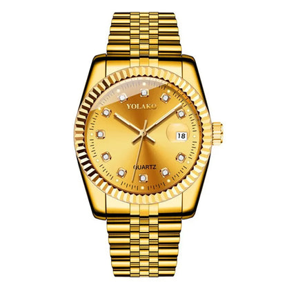 YOLAKO Diamond Calendar Men’s Luxury Quartz Watch