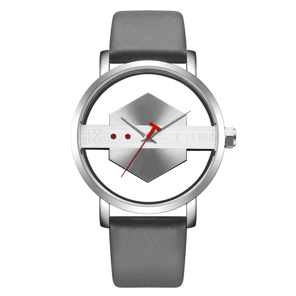 TOMI T100 – Minimalist Leather Quartz Watch for Men